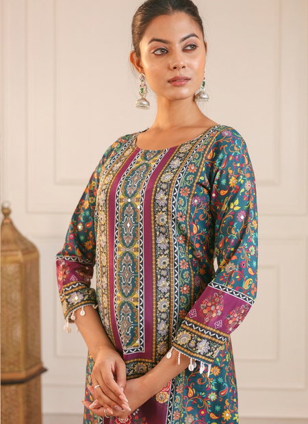 Kaneez Heavy Muslin Print Kurti With Pant Dupatta Wholesale Suppliers In Mumbai